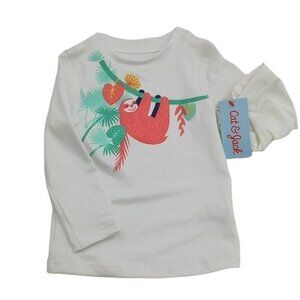 Cat & Jack Rash Guard Swim Sloth Long Sleeve Baby Size 18 Months